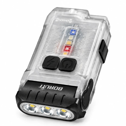 GlowCore V15 — Linterna EDC RGB de luz cálida, cuerpo fluorescente, clip e imán