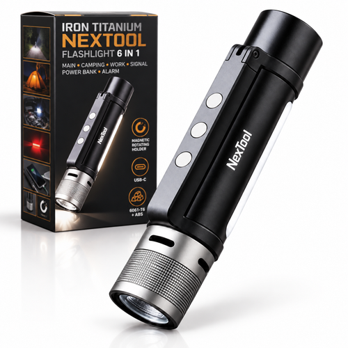 Iron Titanium Nextool — Linterna 6 en 1