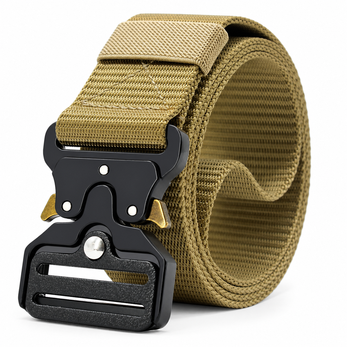 Khaki Phantom woven quick-release belt alone on a white background.