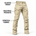 Phantom gallery3 — Phantom IX7 khaki pants with the labels Stretch Fabric, Elastic Waist and Multiple Pockets.
