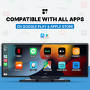 Pantalla del panel CarTablet Pro Max con íconos de aplicaciones y banner de compatibilidad de aplicaciones