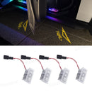 Gráfico de instalación de luces de cortesía Cybertruck con puerta iluminada y módulos