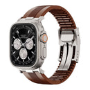 Apple Watch equipado con una correa café GT WING
