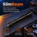 Banner con función de linterna tipo lápiz SlimBeam con haz frontal encendido