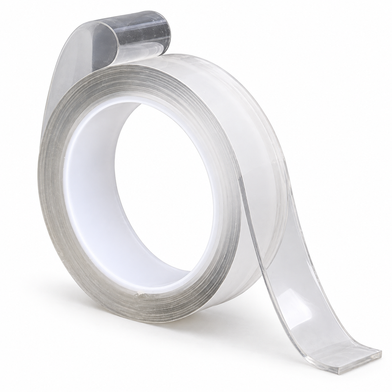 Rollo de cinta nano transparente de doble cara con el extremo desenrollado