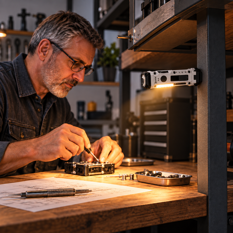 Titanium WUBEN X4 — Colócala con su base magnética.