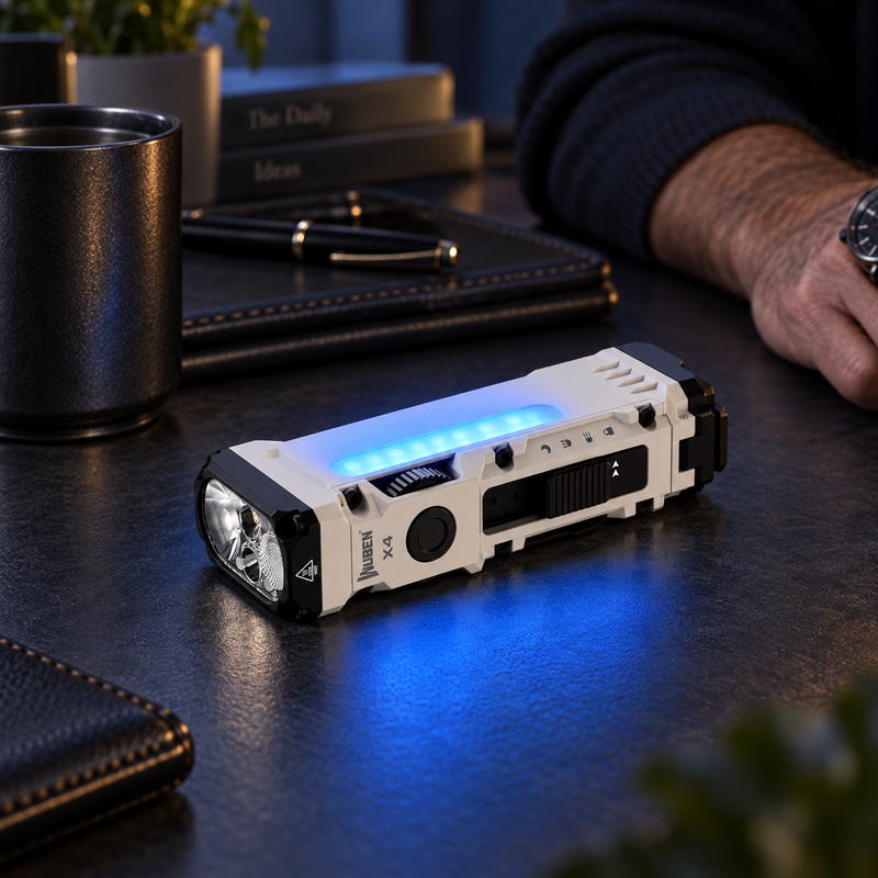 Titanium WUBEN X4 — Cambia a la luz lateral cálida o RGB.