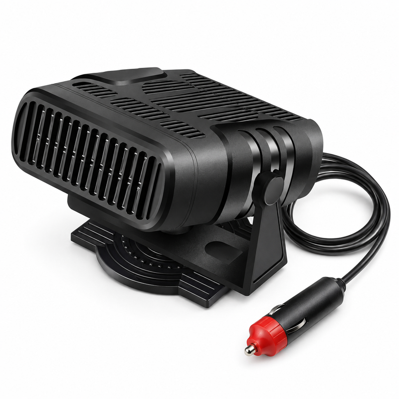 Ventilador y calefactor portátil negro TurboMax con cable de alimentación