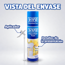 Envase de espuma Vira con aplicador y rótulos en español sobre la presentación fotografiada.