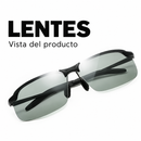 Vista de lentes de montura parcial con cristales grises, puente y apoyos nasales visibles.