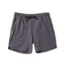 Shorts deportivos Serrano gris carbón con cintura ajustable con cordón, vista frontal