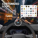 Gráfico de personalización de la cubierta para volante con opciones de emblemas