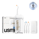 Kit de irrigador dental blanco usmile C10 con puntas de repuesto, estuche y embalaje minorista