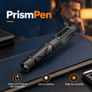 Infografía de PrismPen que muestra luces blanca, amarilla y violeta.