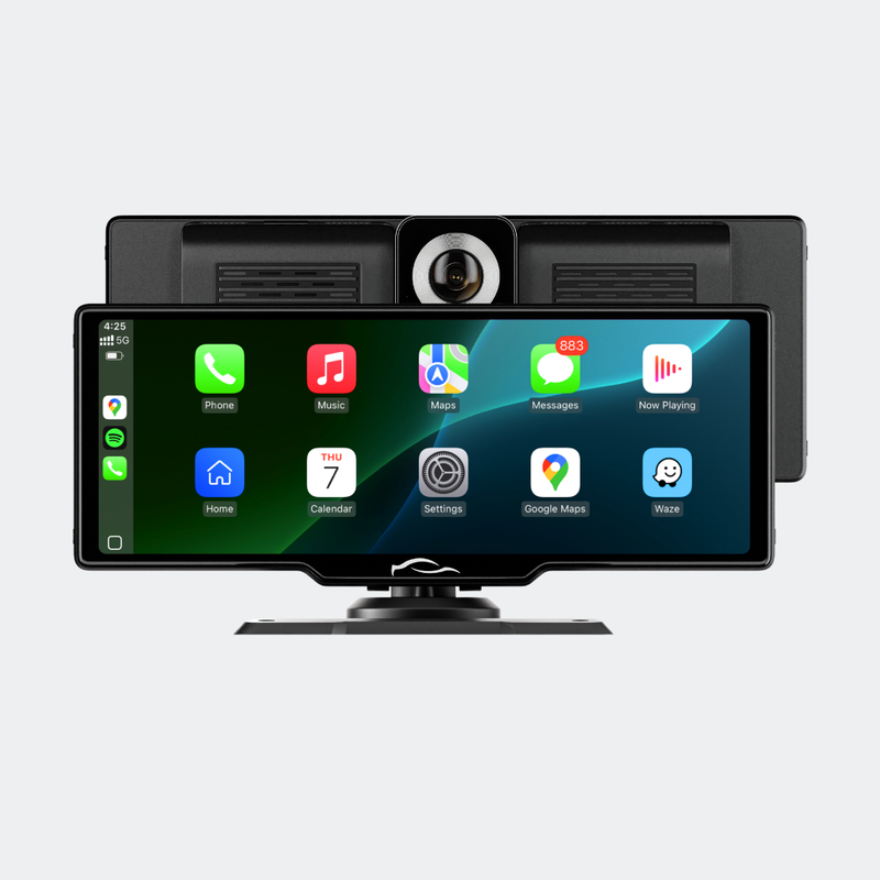 Pantalla táctil CarTablet Pro Max montada en su soporte del tablero