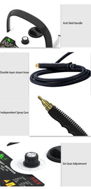 Accesorios del limpiador de vapor, incluidos cabezales de cepillo y manguera flexible