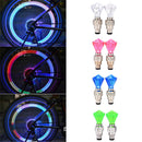 Ruedas de bicicleta iluminadas por luces de válvula con opciones blancas, rosas, azules y verdes