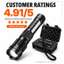 Gráfico de valoraciones de clientes Titanium Laser Pro que muestra 4.91 sobre 5